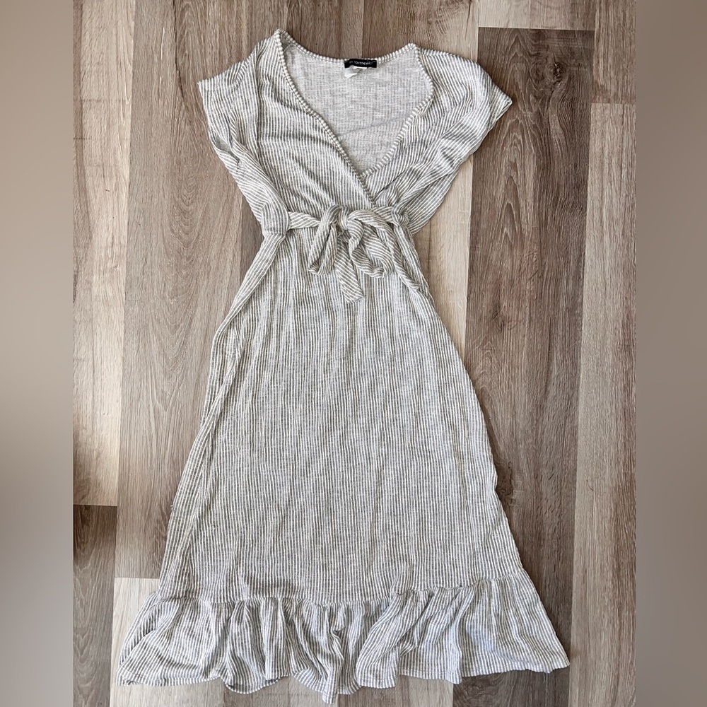 Caution To The Wind Striped Cream Maxi Dress